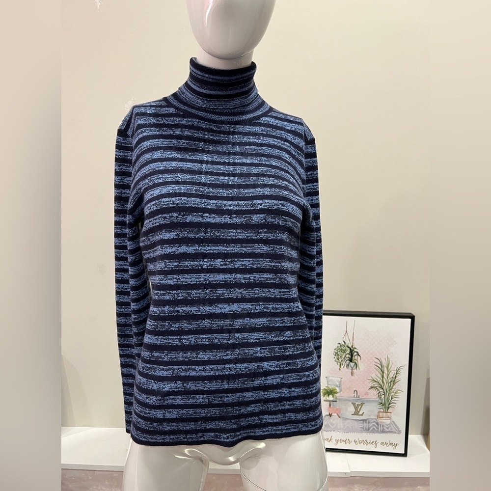 WHISTLES STRIPE POLO NECK KNIT